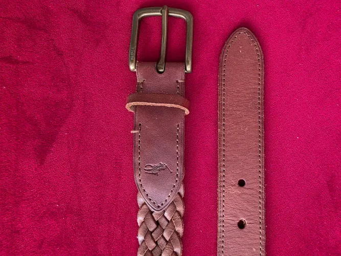 Cinto Polo Ralph Lauren em couro tressê original. 