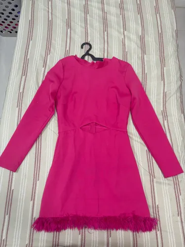 Vestido rosa choque (tamanho P)