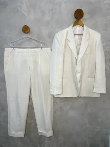 CONJUNTO BLAZER + CALÇA YVES SAINT LAURENT CGC VINTAGE TAMANHO GG