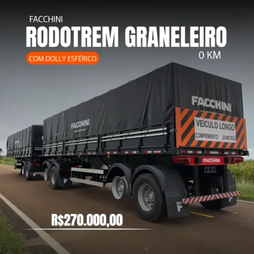 Rodotrem Graneleiro Facchini 0km Dolly Esférico 