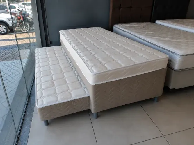 Cama box solteiro (novo) com auxiliar 