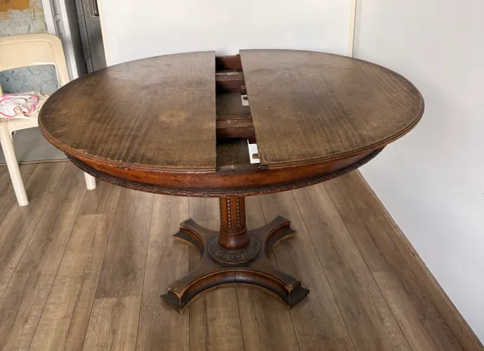 Mesa redonda 1,20m extensível madeira maciça