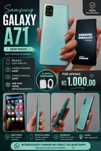 Celular Samsung A71 seminovo