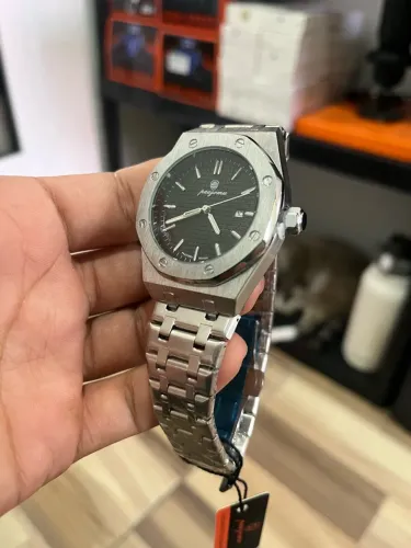 Relógio masculino aço inoxidável novo