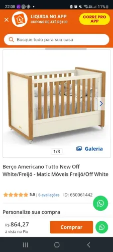 Berço americano Matiq + Colchão 