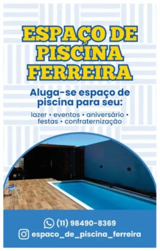 Espaço para festas com piscina 