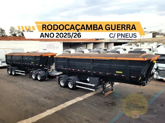 Carreta Rodocaçamba Guerra Ano 2025/26 C/ Pneus