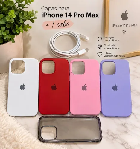 Capinha de celular 14 pro Max e cabo Unidade 20$