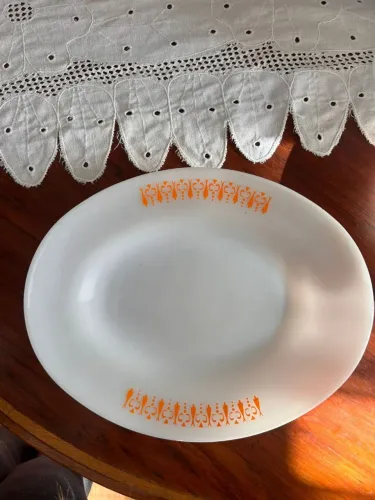Antiga Travessa Oval Termo Rey Gravatinha Laranja