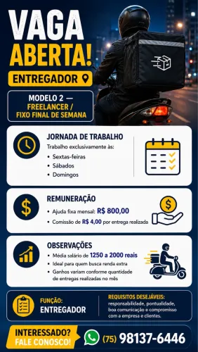 Entregador ( moto da loja) 