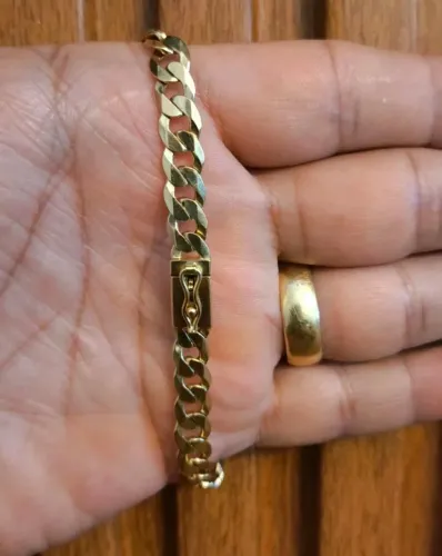 PULSEIRA DE OURO 18K MACIÇA 18.8 GRAMAS 22 CENTÍMETROS COMPRIMENTO.( DISPENSO CURIOSOS )