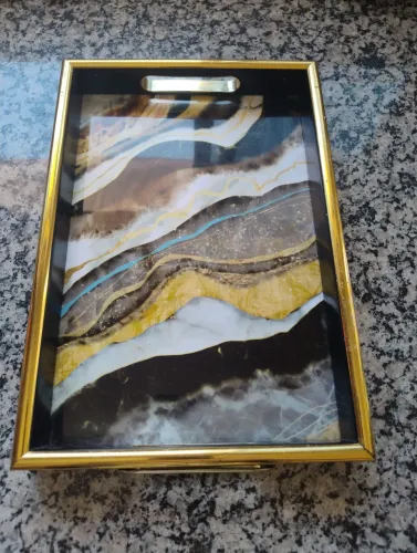 Bandeja MDF marmorizada 