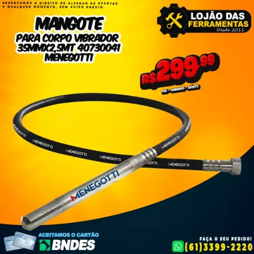 Mangote Para Corpo Vibrador 35mmx2,5MT 40730041 Menegotti