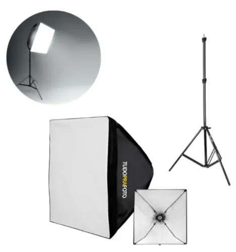 Softbox/ tamanho: 60x60 + tripé de 2 metros
