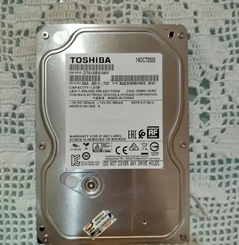 HD Toshiba 1TB | 100% saudável 