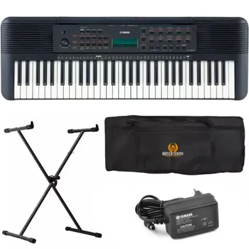 Teclado Yamaha PSR-E273 Com Fonte e Suporte + Capa de Brinde