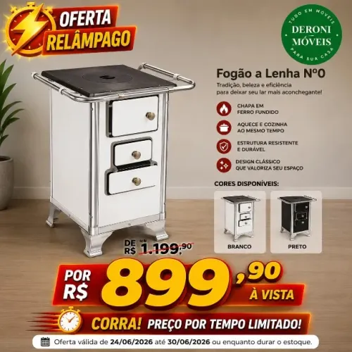 FOGAO LENHA N° ZERO NOVO 