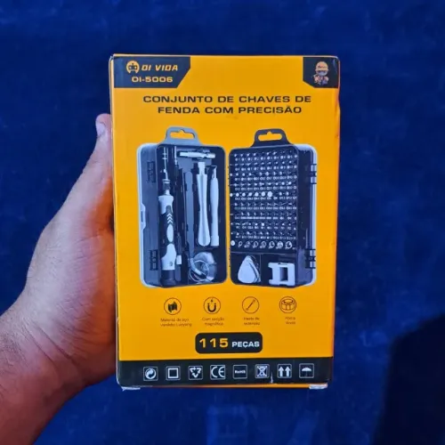 KIT PROFISSIONAL DE CHAVES DE PRECISÃO MULTIUSO - 115 PEÇAS