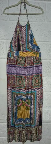 Vestido longo estampado frente única