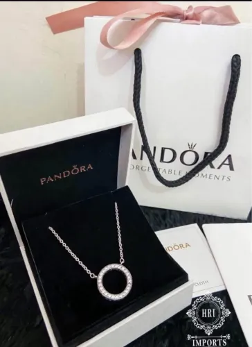 Colar Pandora círculo brilhante 