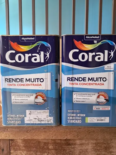 Tintas rende muito 16 lt uma cinza clara e uma verde clara lacradas