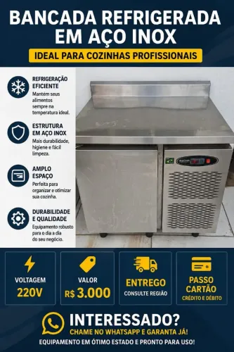 Bancada refrigerada inox