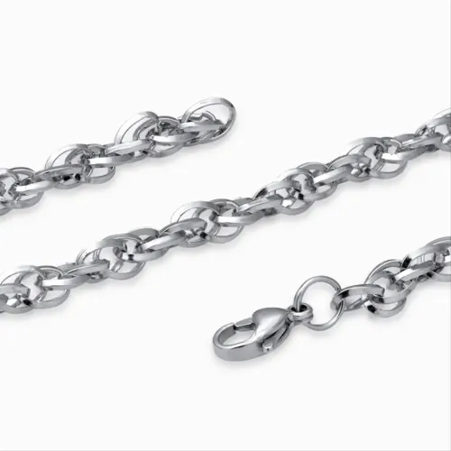 Corrente de Aço inox torcida 50cm metalica Com Caixa de correntes com almofadas