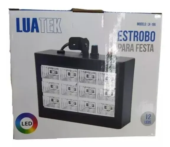 Refletor de led strobo para festas na embalagem