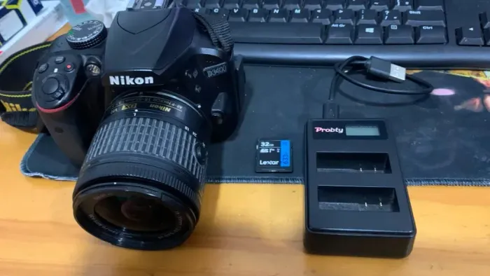 Nikon D3400 + SD Card 32gb 95mb/s LEXAR Lente 18-55mm