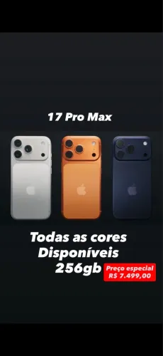 iPhone 17 pro Max 256gb lacrado 1 ano garantia promoção