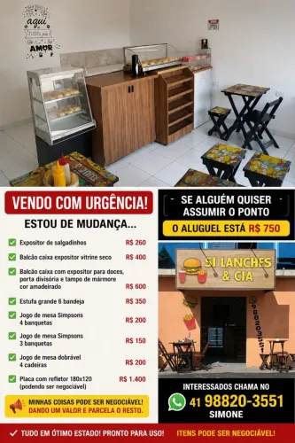 Vendo móveis para lanchonete 