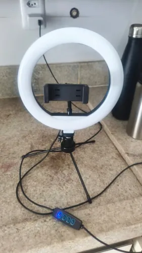 Ring light com minitripé e suporte para celular - com avaria