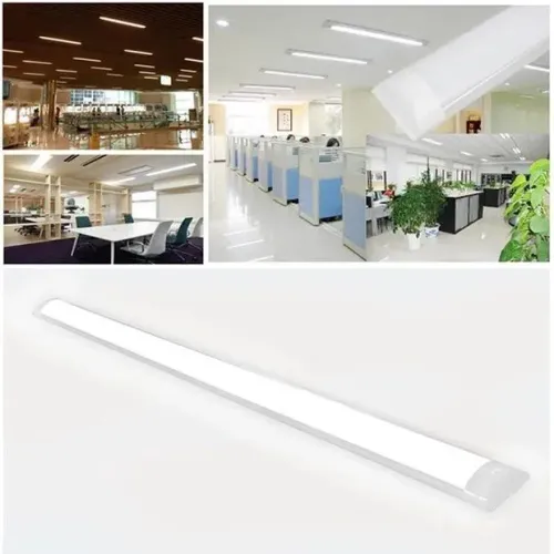 Luminária Slim Led 40w Branco 120cm Linear com Calha Sobrepor Branco Frio/ Quente
