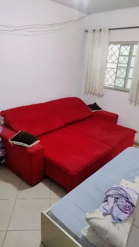 Sofá Retrátil e Reclinável Gigante (2,54m - 4 Lugares) Suede Vermelho