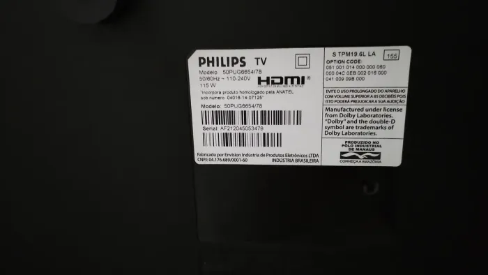 Vendo TV Philips 50 polegadas p/ Retirada de peças