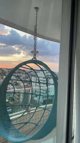 Balanço Ninho Suspenso de Teto em Fibra Sintética Azul - Perfeito Estado