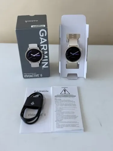 Relógio Garmin vivoactive 6 Lunar Gold - Vivo active 6 - AMOLED - GPS - Parcelamos ate 18x