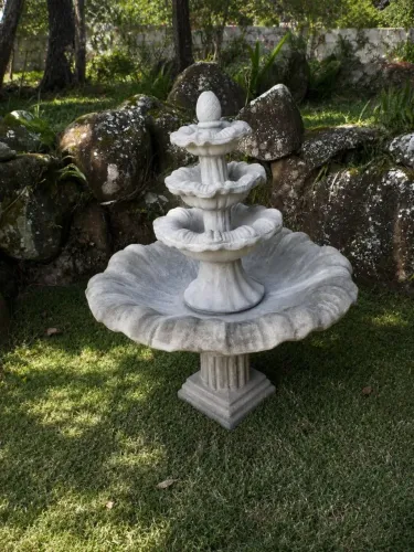 Fonte em cimento 3 andares clássico para decoração de jardim