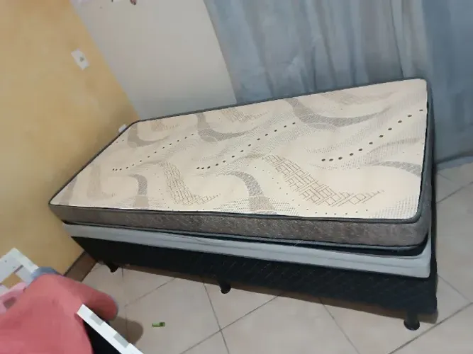 CAMA BOX SOLTEIRO + COLCHÃO GAZIN