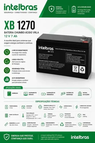 BATERIA INTELBRAS XB 1270 ? 12V 7Ah