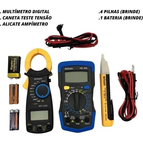 Kit Multimetro Digital Profissional 3x1