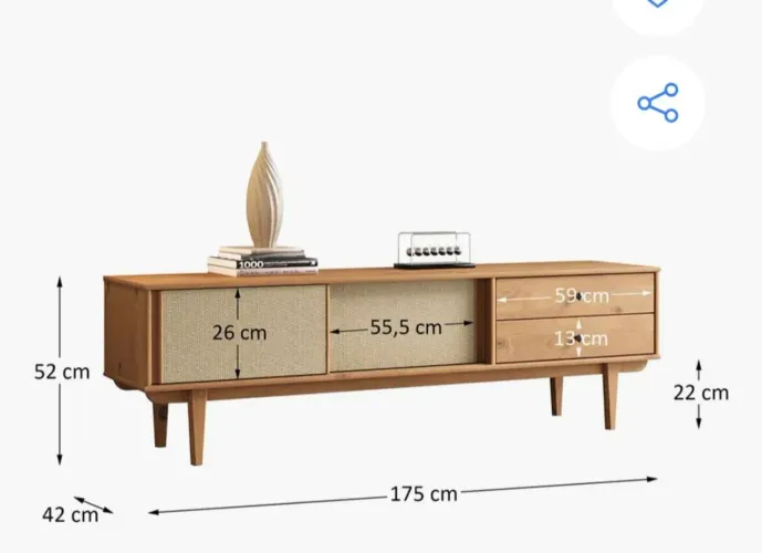 Olha o que eu encontrei! Rack Tv 65 Sala 2 Gav Madeira Telinha Freijó Simona
