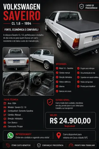 Volkswagen Saveiro CL 1.6 MI / CL/ C 1.6 1994