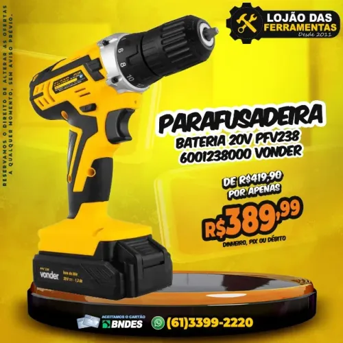 Parafusadeira Bateria 20V PFV238 6001238000 Vonder