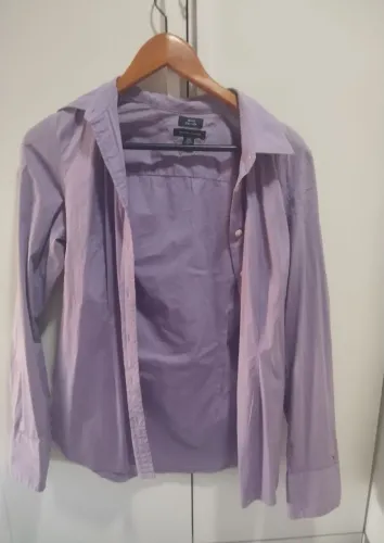 Camisa social de manga comprida slim stretch Tommy feminina lilás P