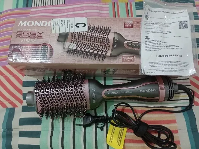 Escova Secadora Mondial Grey Rose Keratin 1300W Bivolt - Praticamente Nova / Na Caixa