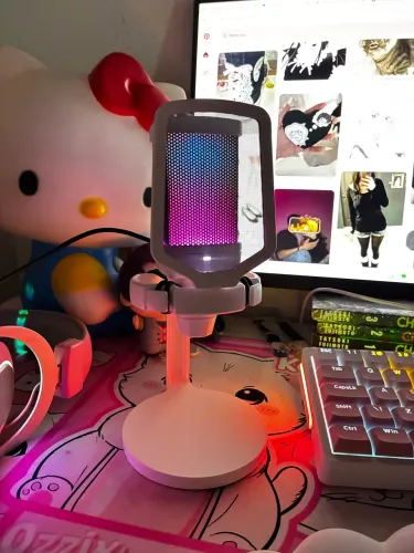 microfone gamer fifine ampligame q6w rgb usb ? branco