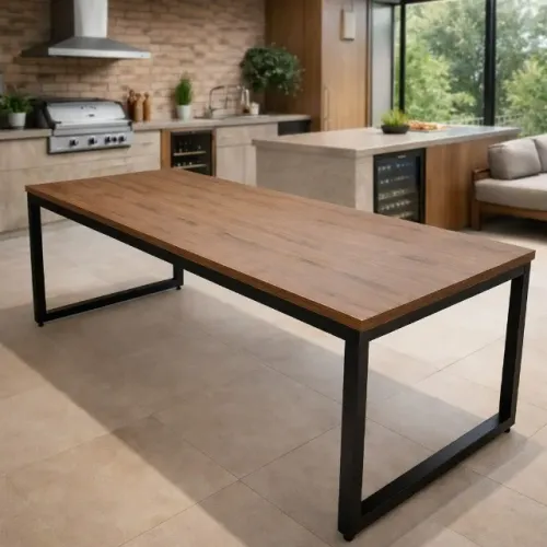 Mesa de Jantar Estilo Industrial 2,20 m x 1,00 m x 0,80 cm