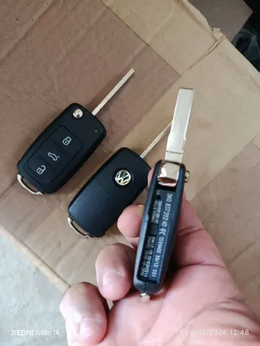 Chave Canivete Volkswagen G6 com emblema Volkswagen e lâmina Virgem