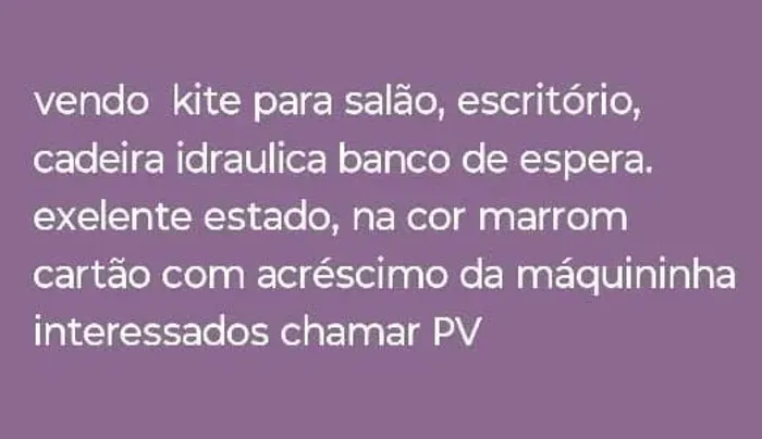Kit cadeira hidraulica e banco espera ora salao